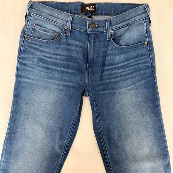 PAIGE Women's Straight Leg Jeans in Medium Blue - Picture 2 of 3